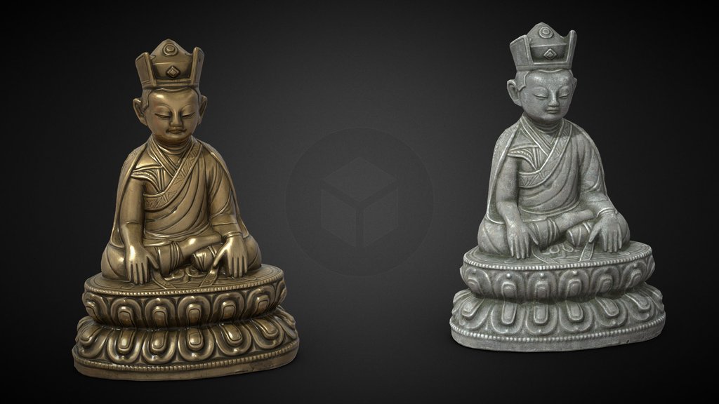 Tibetan Karmapa Lama Statues Gold And Stone