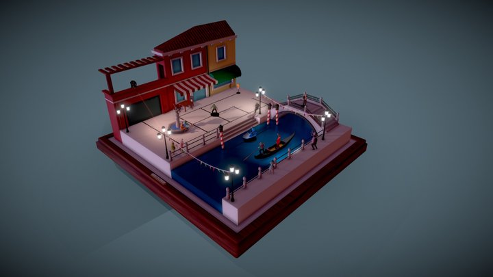 Hitman GO Venice 3D Model