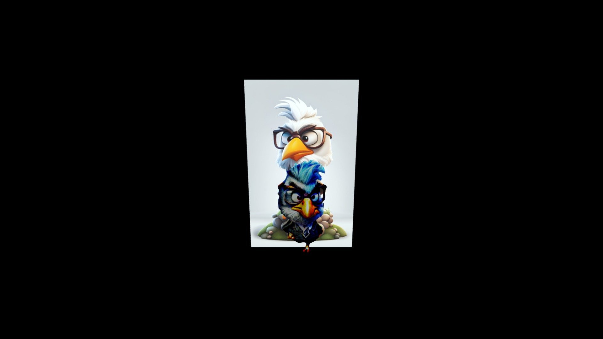 a cartoon bird wearing glasses This image depict - Download Free 3D ...