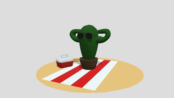 Cactus On The Beach 3D Model