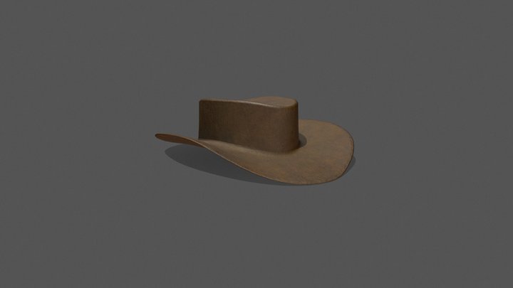 Leather Cowboy Hat 3D Model