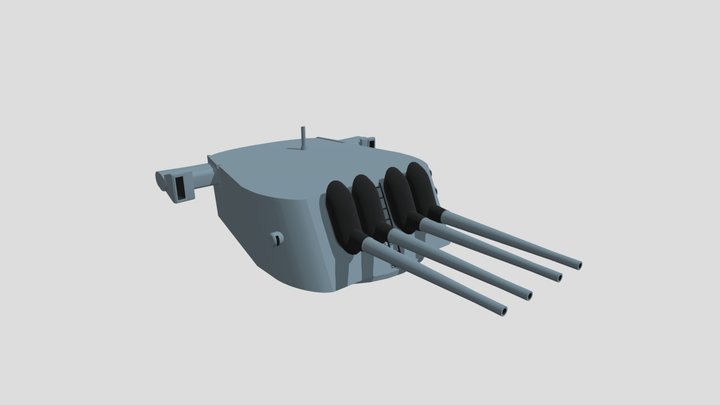 American Quad 6''/47 Mk 16 Naval Gun 3D Model