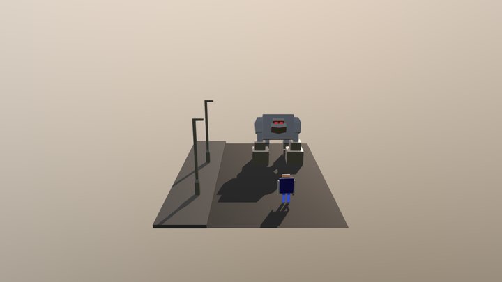 Monster And Old Man 3D Model