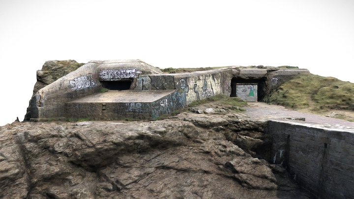 WWII German bunker in Saint-Lunaire 3D Model