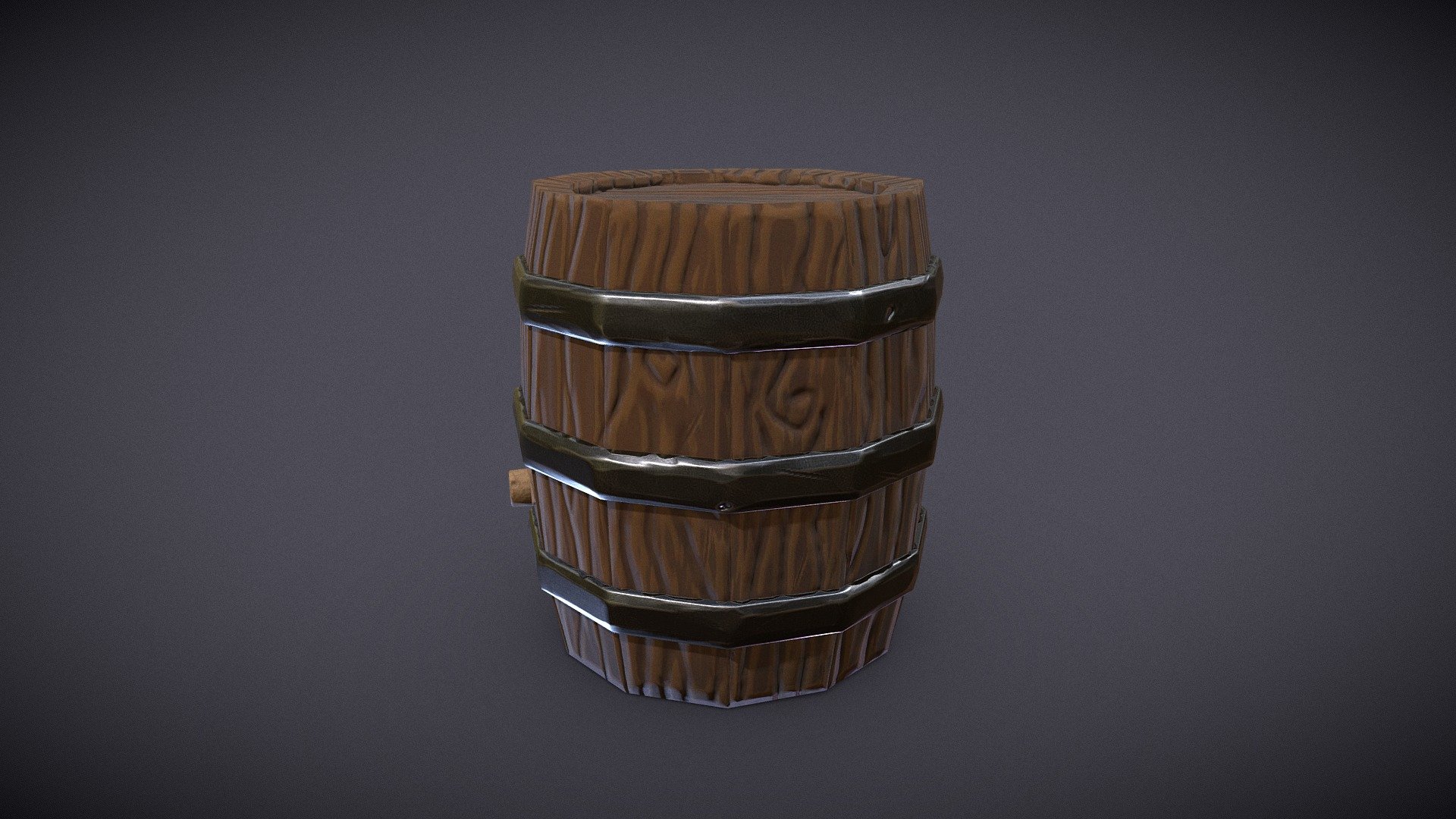 Stylized Wooden Barrel