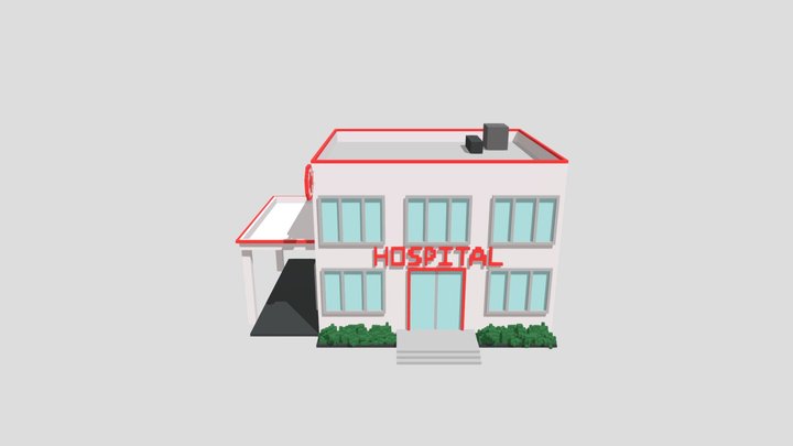 Hospital building 3D Model