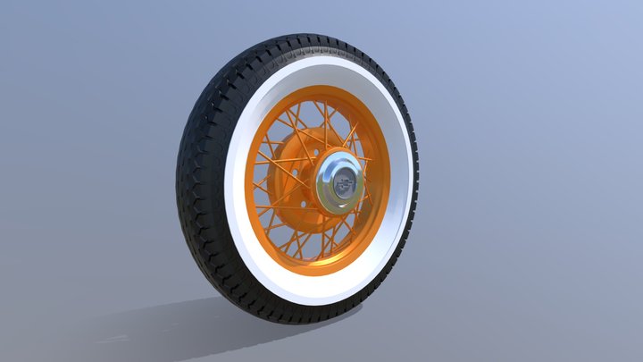 Chevrolet Old Spoke Wheel 3D Model