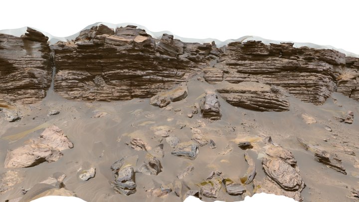M2020 ZCAM -- Rocky Top, Sol 507 – Kostenloses 3D-Modell STL