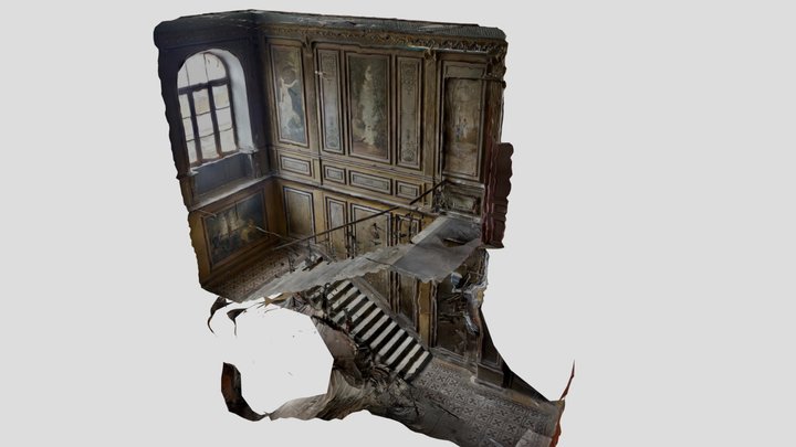 Painted Entry Staircase in Sovetski, Baku 3D Model
