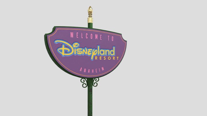 Disneyland Resort Welcome Sign (2001) 3D Model