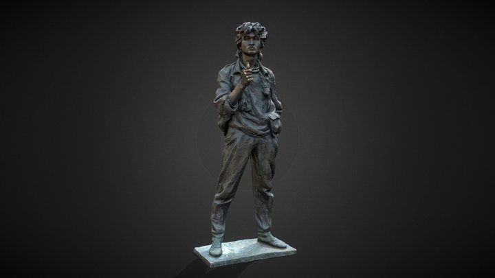 Viktor Tsoi Monument in Almaty, Kazakhstan 3D Model