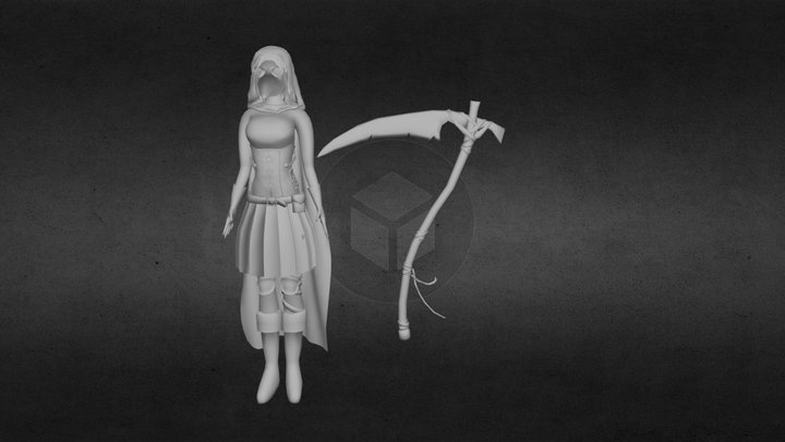 female plague doctor with scythe – Modèle 3D gratuit STL