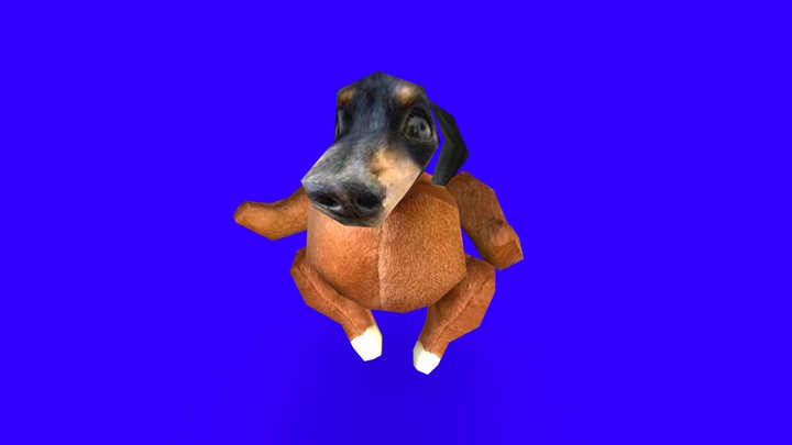 low poly turkey-doggo (dachshund) 3D Model