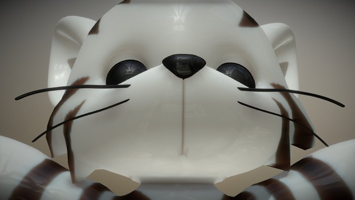 Cute White Tiger 3D Model