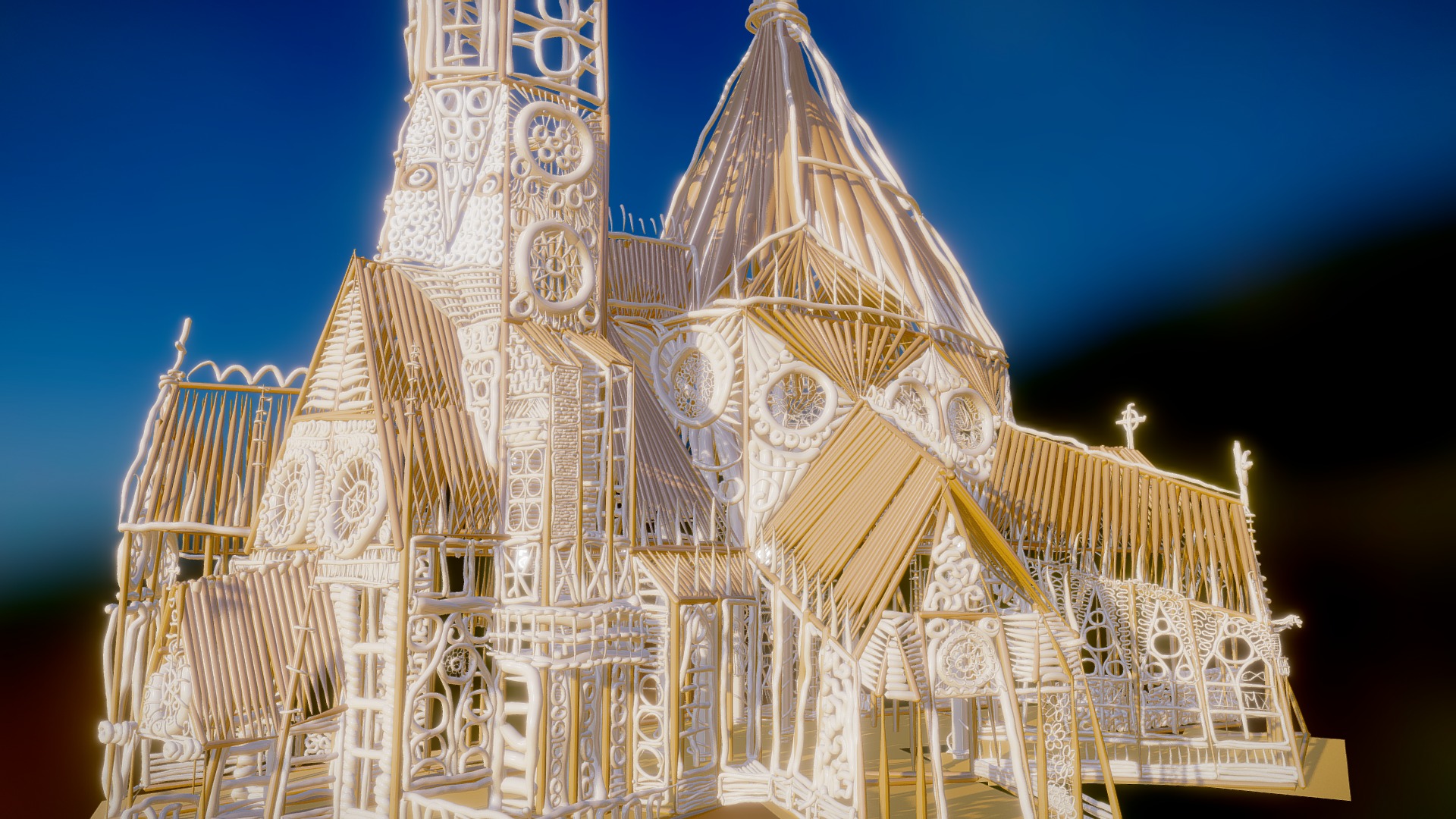 3D model Tilt Brush: "Candy Cathedral", final version - This is a 3D model of the Tilt Brush: "Candy Cathedral", final version. The 3D model is about a large ornate building.