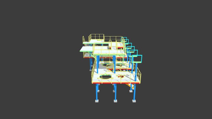 USEAÇO - Plataforma e Pipe Rack 3D Model