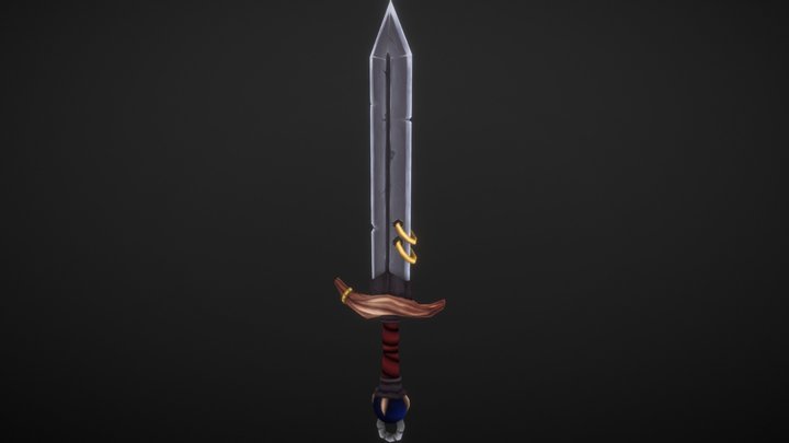 Hand Paited Old Sword 3D Model