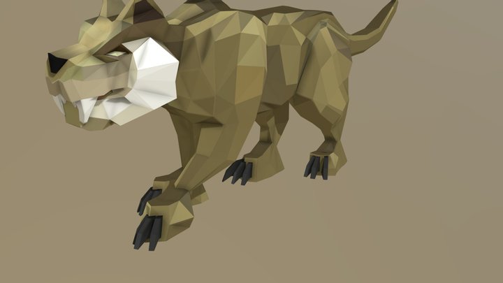Low-Poly Puma 3D Model