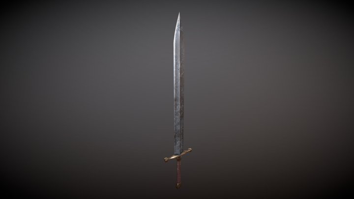 Medieval straight sword 3D Model