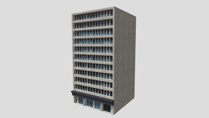 Low-Poly detailed building – Modèle 3D gratuit STL