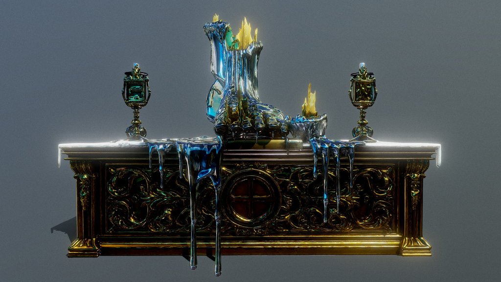 Melted Statue on a Golden Altar