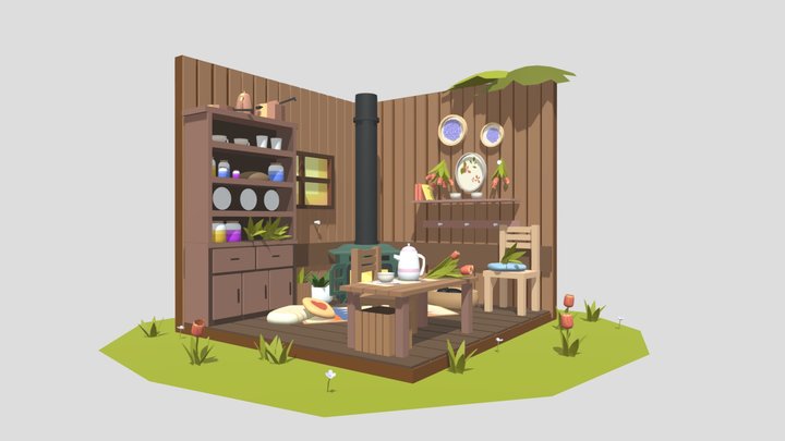 Isometric Cabin Final Project 3D Model