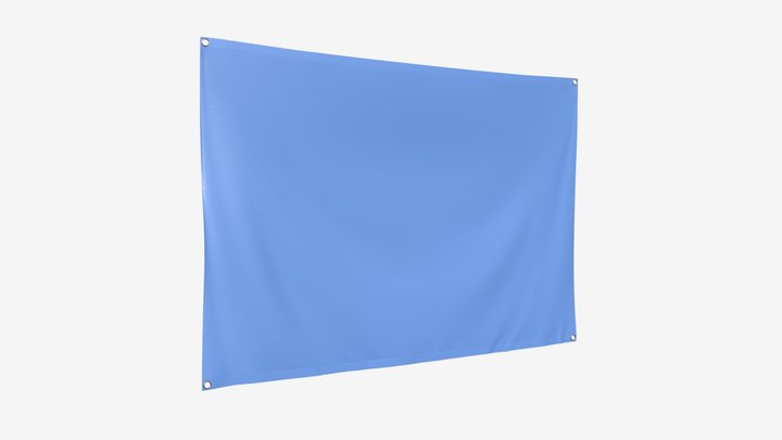 Hanging banner with eyelets mockup 3D Model