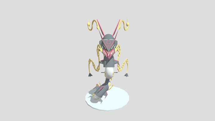 Shiny Mega Rayquaza 3D Model