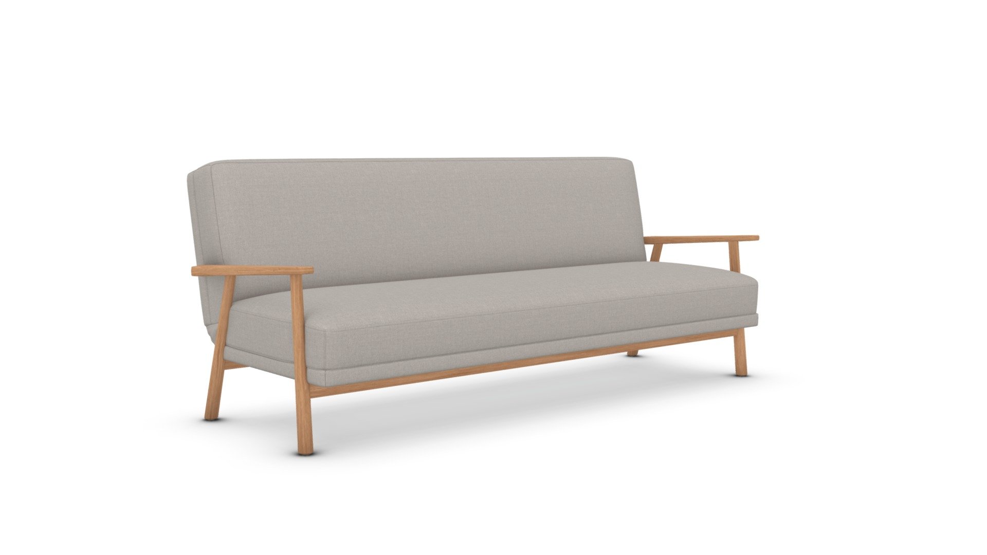 Lars 3 Seater Sofa Bed, Beige 3D model by (madeit