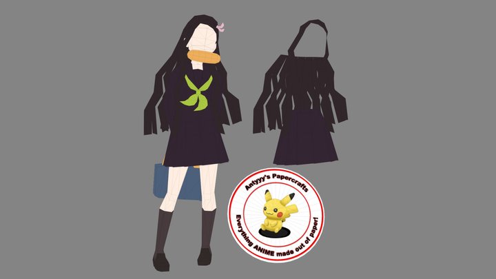 Nezuko (Kimetsu no Yaiba) FREE papercraft 3D Model