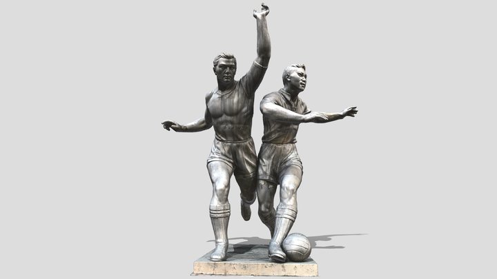 Monument to two football players. Almaty 3D Model