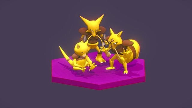 Pokemon Abra Kadabra Alakazam 3D model 3D printable