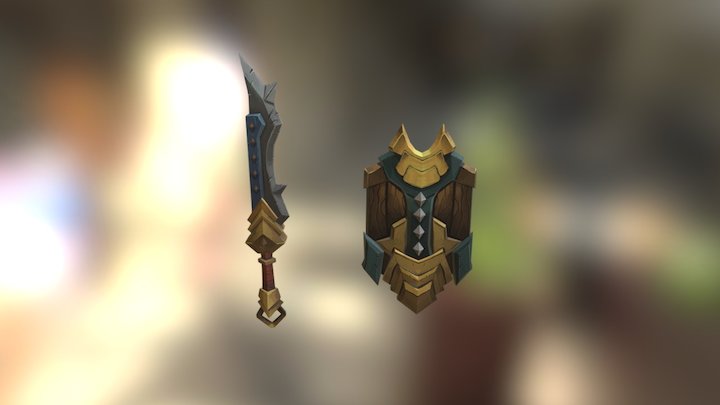 Sword & Shield stylized 3D Model