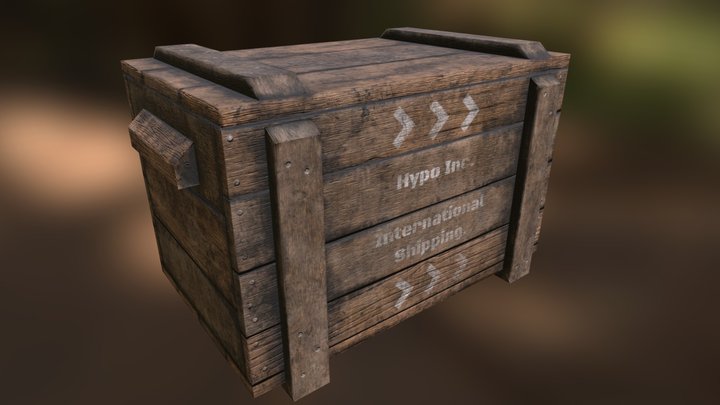 wood crate (low poly) 3D Model