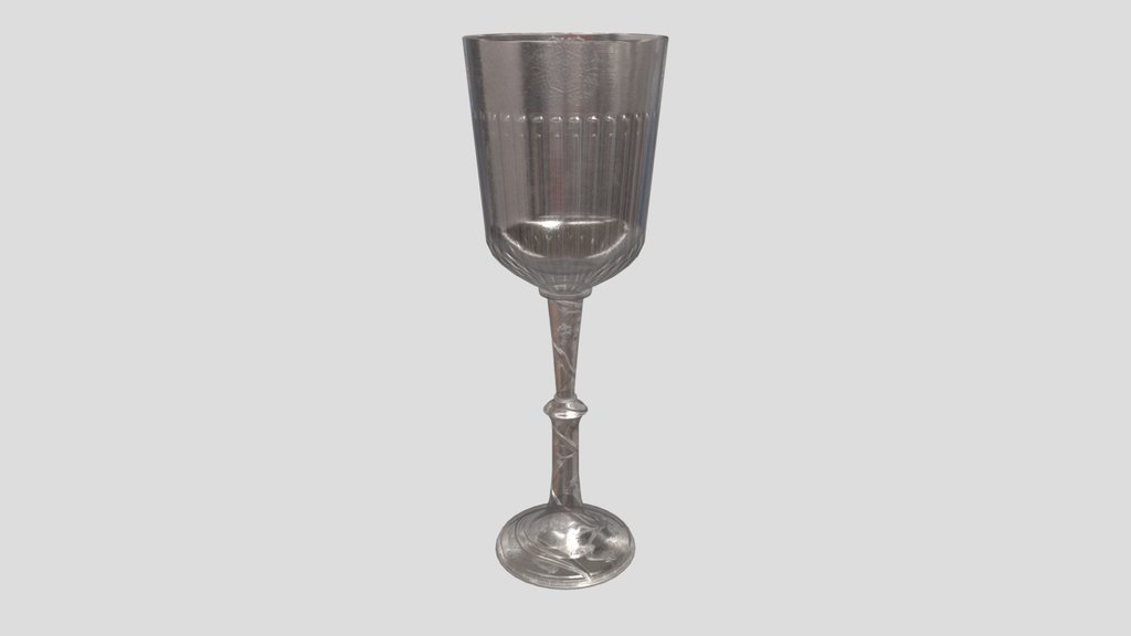 Antique Tall Thin Silver Goblet Ornate
