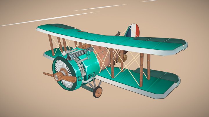WW1 Salmson 2-A2 - Stylized Plane 3D Model
