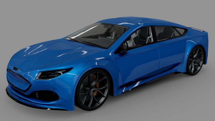 Generic 4 door electric Sports Car 3D Model