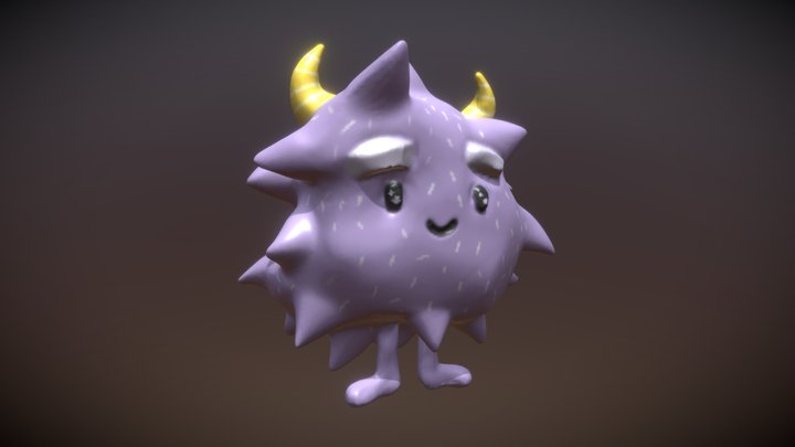 Furry Purple Alien 3D Model