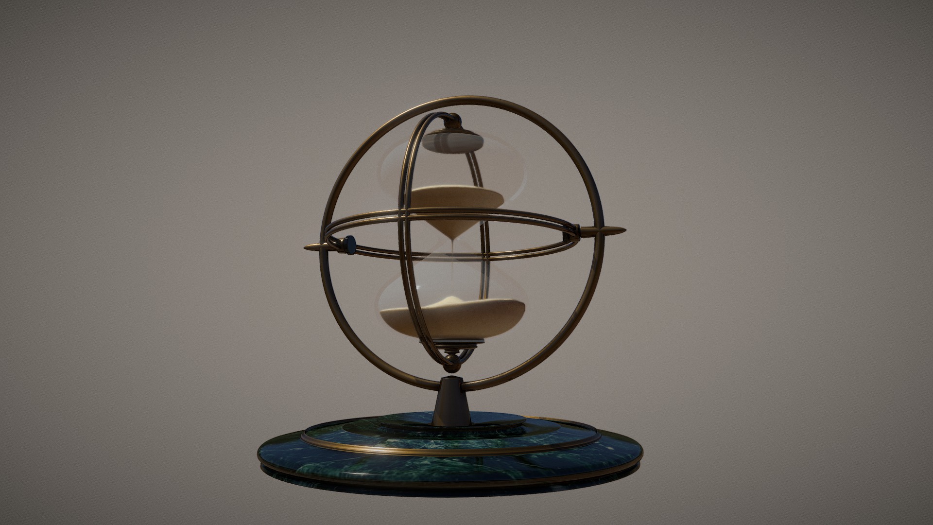 3D model Steampunk hourglass - This is a 3D model of the Steampunk hourglass. The 3D model is about a basketball hoop on a white background.