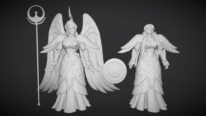 Athena Saint Seiya 3D Model