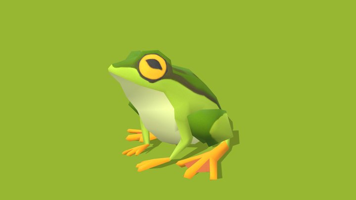 Toon Frog - Animated 3D Model