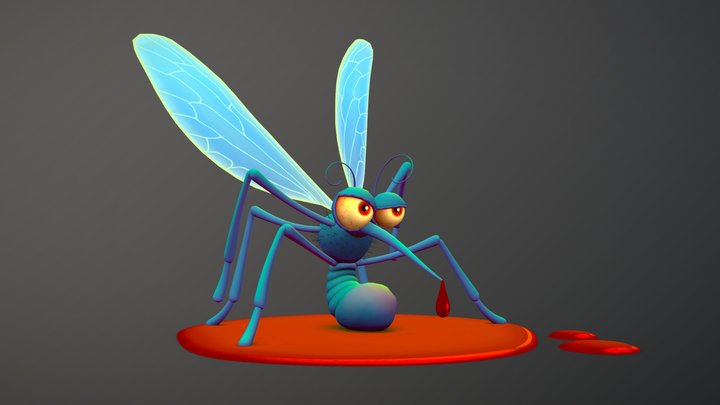 SketchfabWeekly - Bug - Drunk mosquito 3D Model