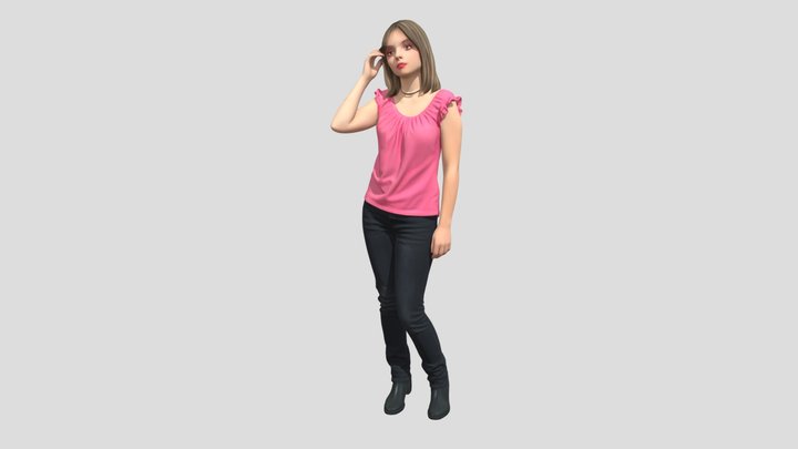 Pink Ruffled Top Portrait – Modelo 3D gratuito STL