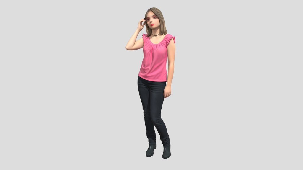 Pink Ruffled Top Portrait