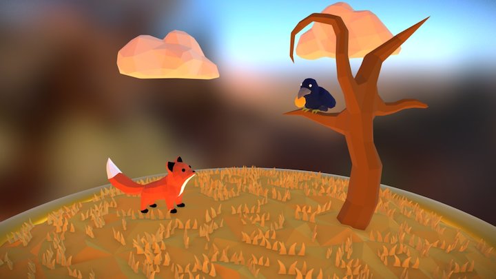 The Fox and the Crow 3D Model