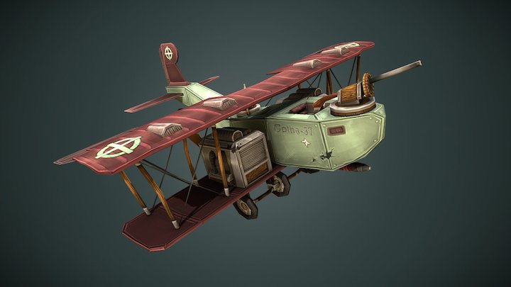 Gothabomber Stylised Plane 3D Model