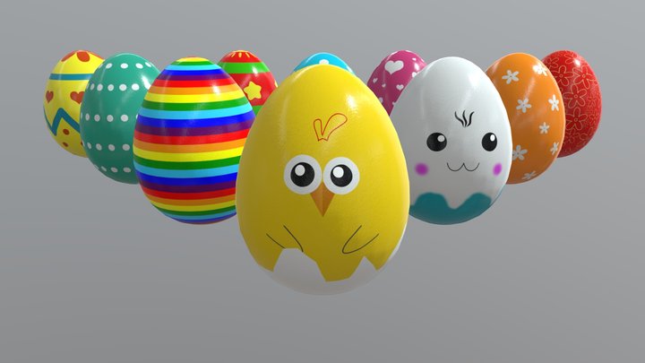 Easter Egg 10 Styles 3D Model