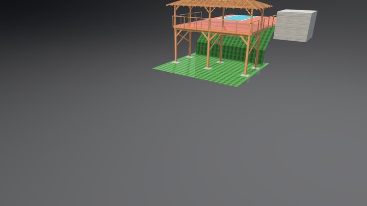 Extension de terrasse et Fare Pote'e 3D Model