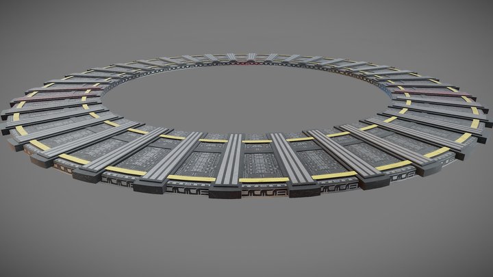 Goa'uld ring platform v1 (Low poly) 3D Model
