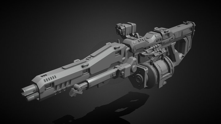 Titanfall  XOTBR-16 Chain gun for 3D print 3D Model